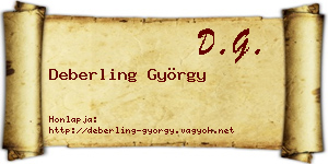 Deberling György névjegykártya
