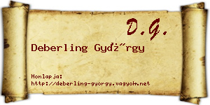 Deberling György névjegykártya
