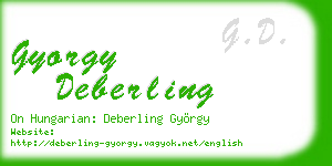 gyorgy deberling business card